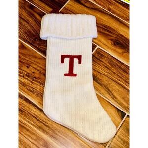 Letter T monogram initial Christmas stocking wondershop 20 inches ￼